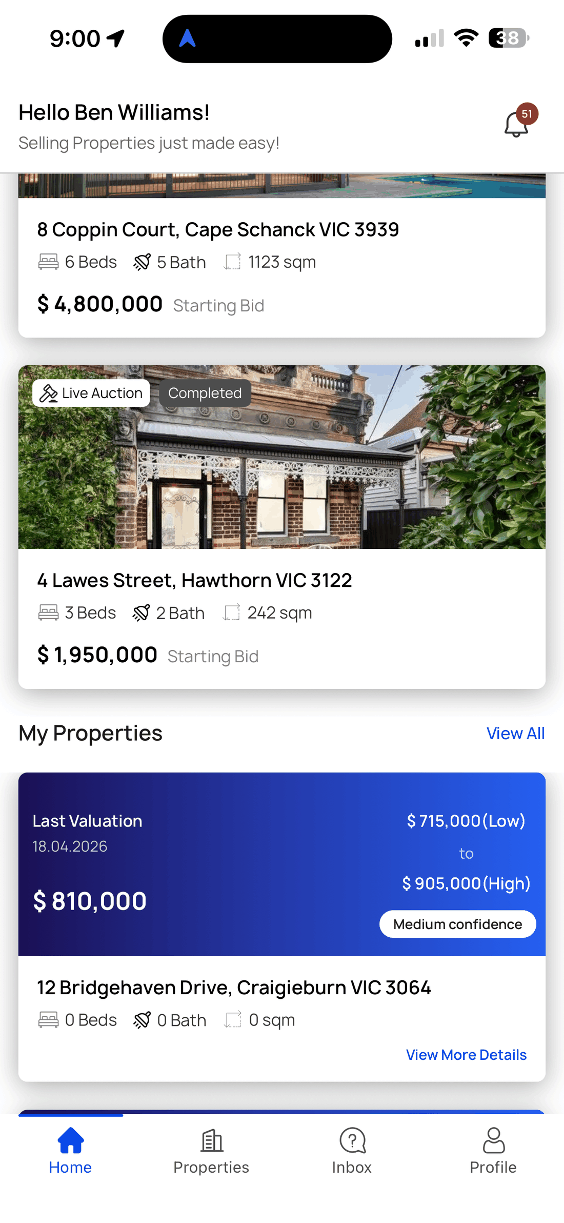 Unreserved listings dashboard — draft listings ready to review and publish