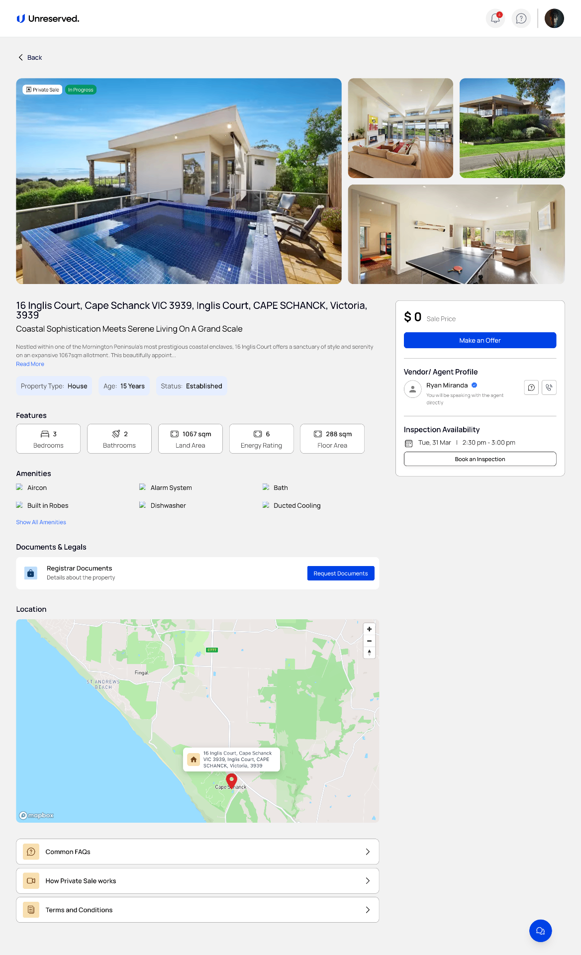 Property page showing real-time buyer engagement