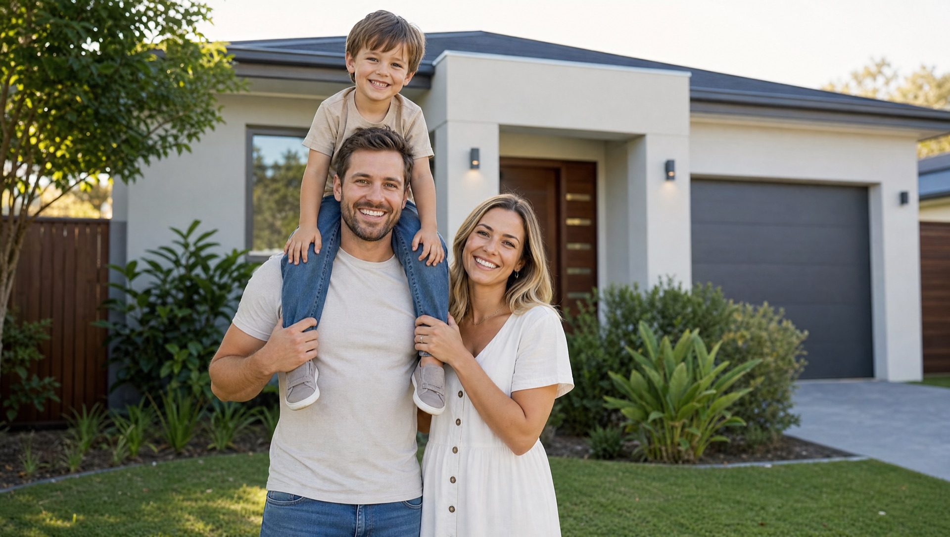 A couple in front of their family home preparing to sell privately