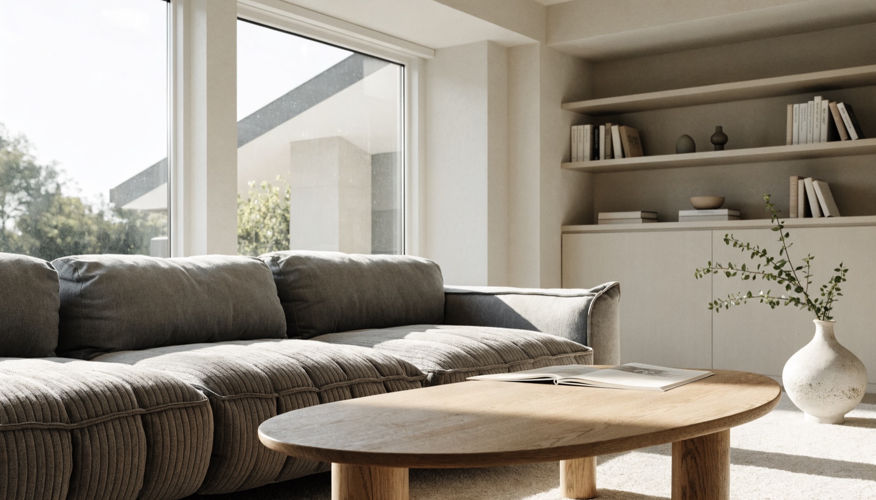 A styled and decluttered Australian living room prepared for sale
