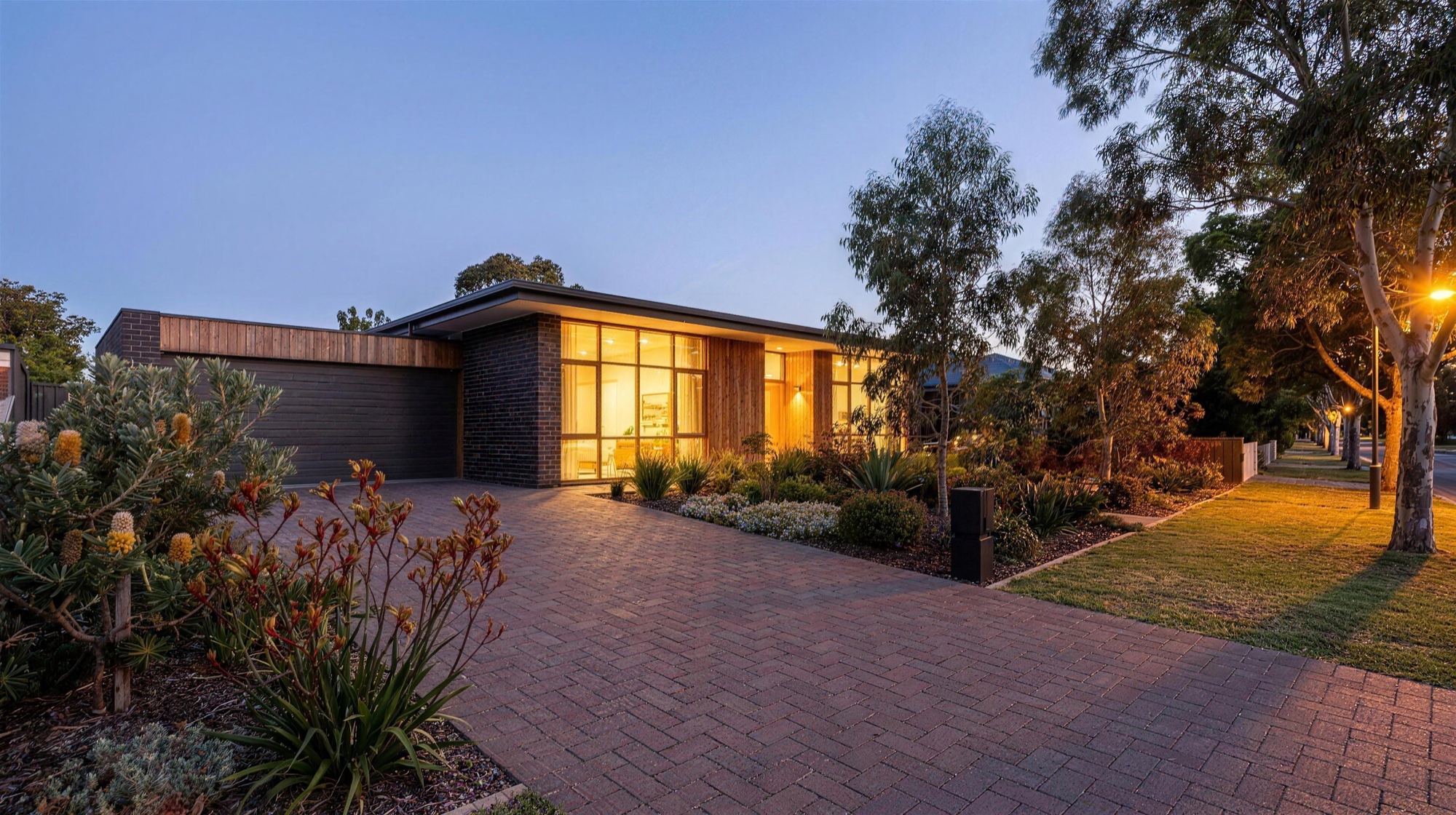 Contemporary Adelaide home at dusk presented for a private sale